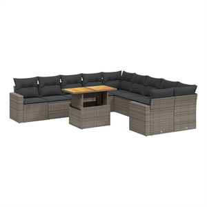vidaXL Steel Sofa Set in Gray