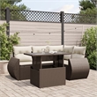vidaXL 5 Piece Steel Sofa Set in Brown