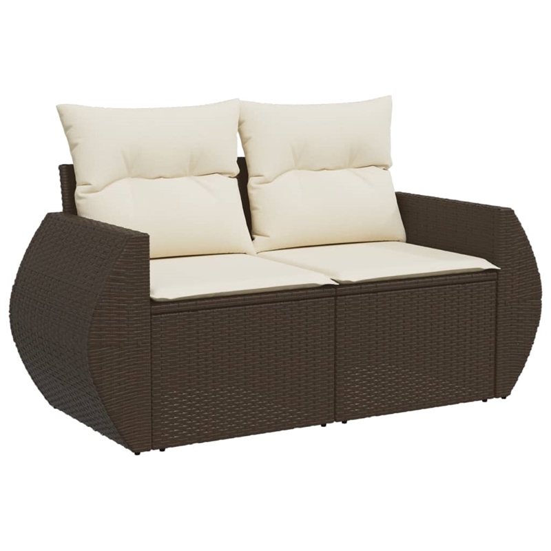 vidaXL 5 Piece Steel Sofa Set in Brown