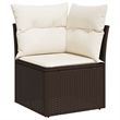 vidaXL 5 Piece Steel Sofa Set in Brown