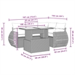 vidaXL 5 Piece Steel Sofa Set in Brown