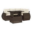 vidaXL 5 Piece Steel Sofa Set in Brown