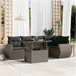 vidaXL 6 Piece Poly Rattan Sofa Set in Gray