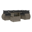 vidaXL 6 Piece Poly Rattan Sofa Set in Gray