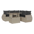 vidaXL 6 Piece Poly Rattan Sofa Set in Gray/Anthracite