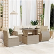 vidaXL 6 Piece Poly Rattan Sofa Set in Beige