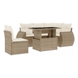 vidaXL 6 Piece Poly Rattan Sofa Set in Beige