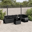 vidaXL 7 Piece Poly Rattan Sofa Set in Black