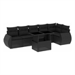 vidaXL 7 Piece Poly Rattan Sofa Set in Black