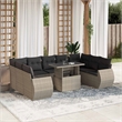 vidaXL 10 Piece Poly Rattan Sofa Set in Gray