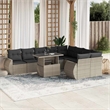 vidaXL 10 Piece Steel Large Sofa Set in Gray/Anthracite
