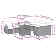 vidaXL 10 Piece Steel Large Sofa Set in Gray/Anthracite