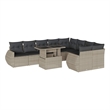 vidaXL 10 Piece Steel Large Sofa Set in Gray/Anthracite