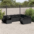 vidaXL 10 Piece Poly Rattan Large Sofa Set in Black