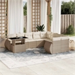 vidaXL 10 Piece Steel Sofa Set in Beige