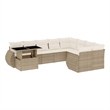vidaXL 10 Piece Steel Sofa Set in Beige