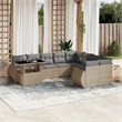 vidaXL 10 Piece Steel Large Sofa Set in Beige