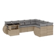 vidaXL 10 Piece Steel Large Sofa Set in Beige