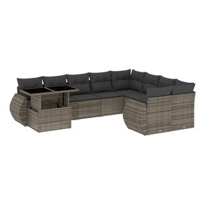 vidaXL 10 Piece Sofa Set in Gray