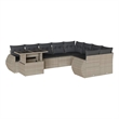 vidaXL 10 Piece Poly Rattan Large Sofa Set in Gray/Anthracite