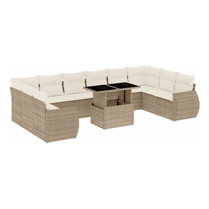 vidaXL 11 Piece Sofa Set in Beige