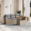 vidaXL 5 Piece Solid Acacia Wood Sofa Set in Beige