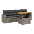 vidaXL 5 Piece Poly Rattan Sofa Set in Gray