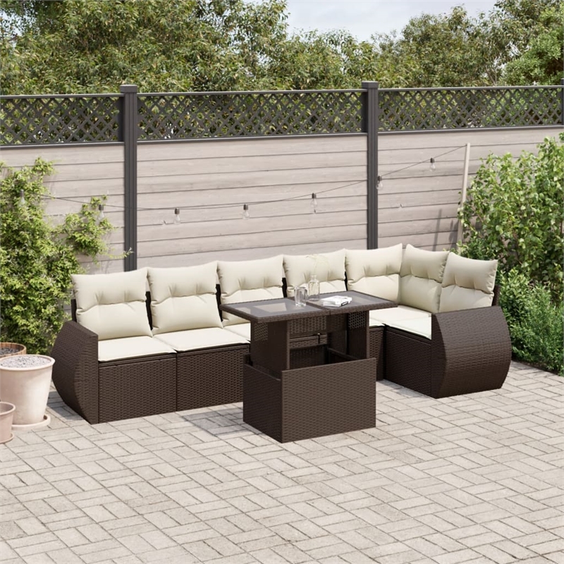 vidaXL 7 Piece Sofa Set in Brown