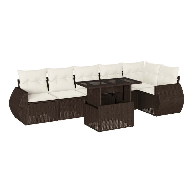 vidaXL 7 Piece Sofa Set in Brown