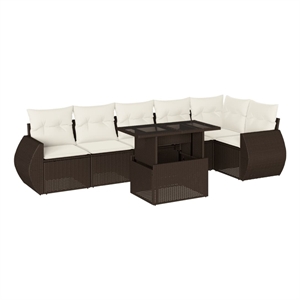 vidaXL 7 Piece Sofa Set in Brown
