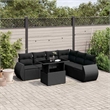 vidaXL 7 Piece Poly Rattan Sofa Set in Black