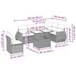 vidaXL 7 Piece Poly Rattan Sofa Set in Gray/Anthracite