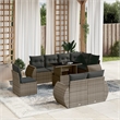 vidaXL 9 Piece Steel Sofa Set in Gray