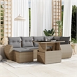 vidaXL 7 Piece Poly Rattan Sofa Set in Beige