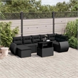vidaXL 8 Piece Poly Rattan Sofa Set in Black