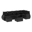 vidaXL 8 Piece Poly Rattan Sofa Set in Black