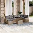 vidaXL 8 Piece Poly Rattan Sofa Set in Gray/Beige