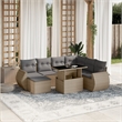 vidaXL 8 Piece Poly Rattan Sofa Set in Gray/Beige