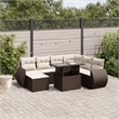 vidaXL 8 Piece Poly Rattan Sofa Set in White/Brown/Cream