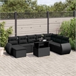 vidaXL 9 Piece Poly Rattan Sofa Set in Black