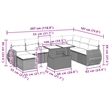 vidaXL 9 Piece Steel Large Sofa Set in Gray/Beige