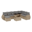 vidaXL 9 Piece Steel Large Sofa Set in Gray/Beige