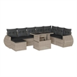 vidaXL 9 Piece Steel Sofa Set in Gray