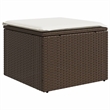 vidaXL 9 Piece Poly Rattan Sofa Set in White/Brown/Cream