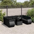 vidaXL 10 Piece Poly Rattan Sofa Set in Black