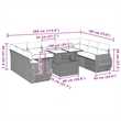 vidaXL 10 Piece Steel Small Sofa Set in Black/White/Cream