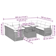 vidaXL 10 Piece Steel Small Sofa Set in White/Cream/Beige