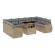 vidaXL 10 Piece Poly Rattan Sofa Set in Gray/Beige