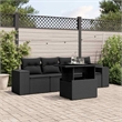 vidaXL 5 Piece Poly Rattan Sofa Set in Black