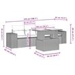 vidaXL 5 Piece Poly Rattan Sofa Set in Black